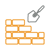 icon of a brick wall being built