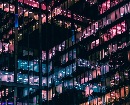 office building outside view of suite windows