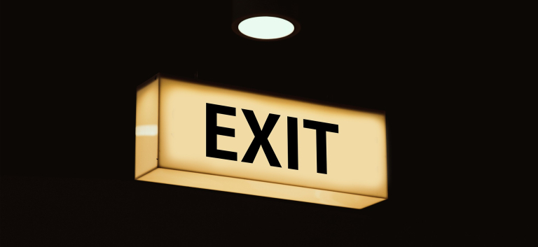 glowing exit sign